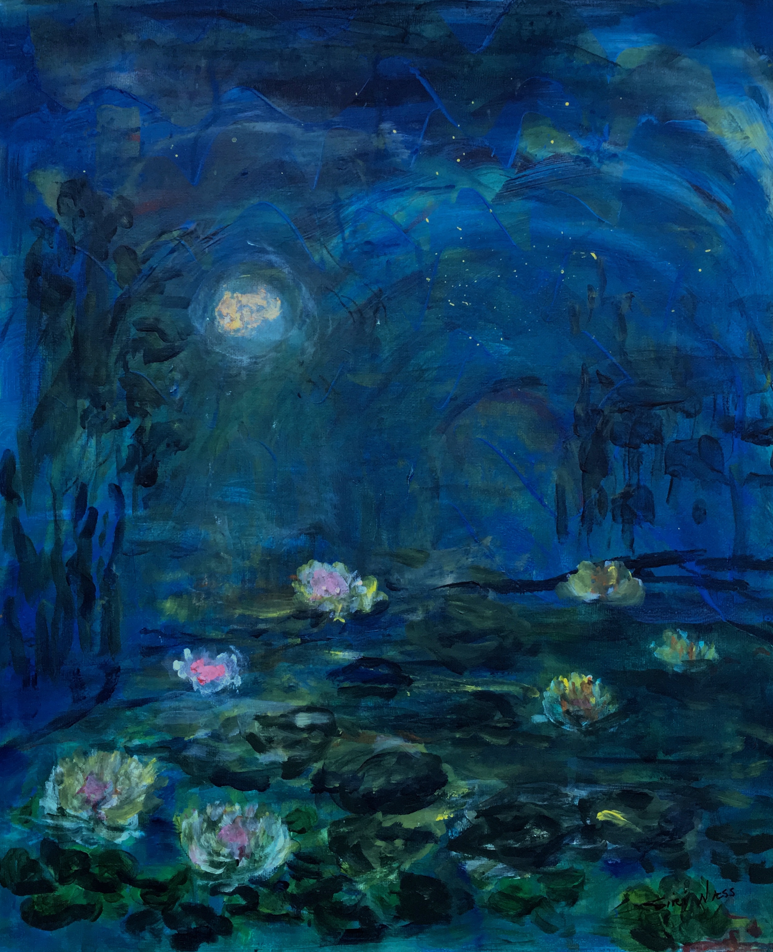 Vannliljer i måneskinn / Water lilies in moonlight